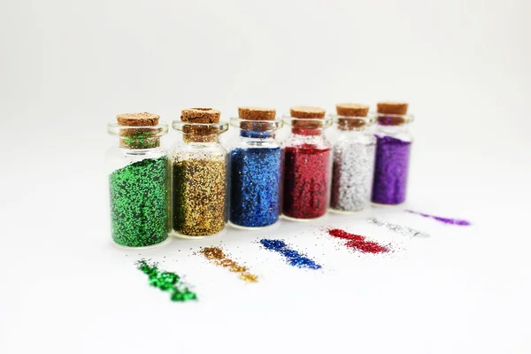 Jars of glitter — Stock Photo, Image