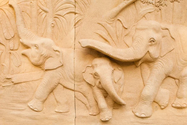 stock image Stucco of elephant family