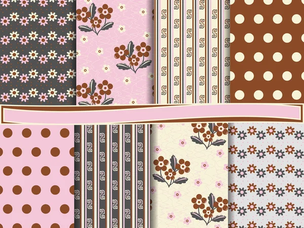 Abstrakte florale Vektor-Set von Sammelalbum-Papier — Stockvektor