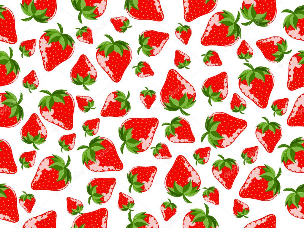 Seamless vector illustration of strawberries