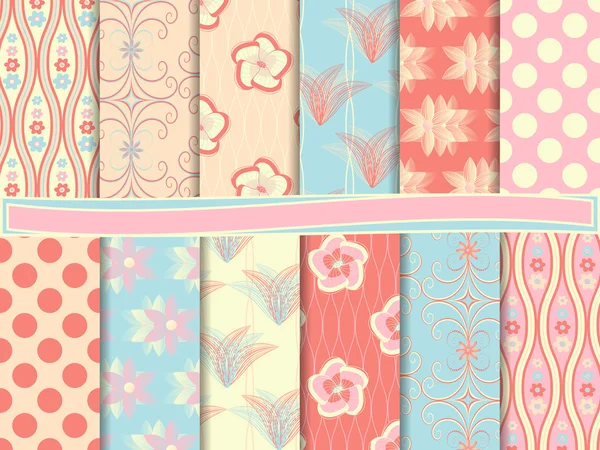 Abstract floral vector set van scrapbook papier — Stockvector