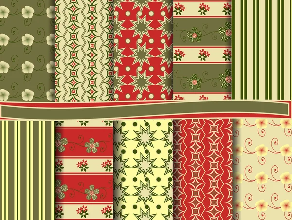 Abstrakte florale Vektor-Set von Sammelalbum-Papier — Stockvektor