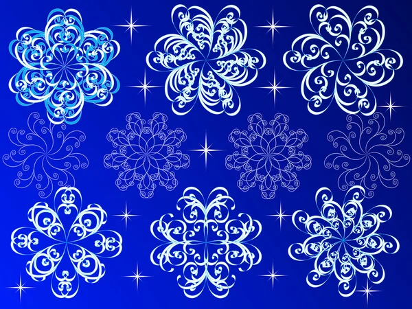 Abstract vector illustration of snowflakes — Wektor stockowy