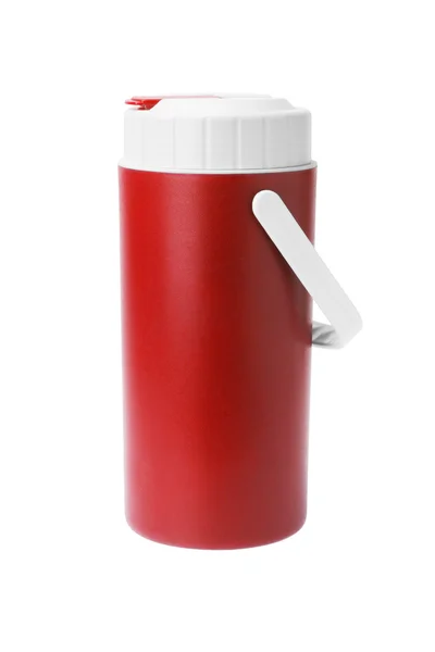 Красная пластиковая фляжка — стоковое фото