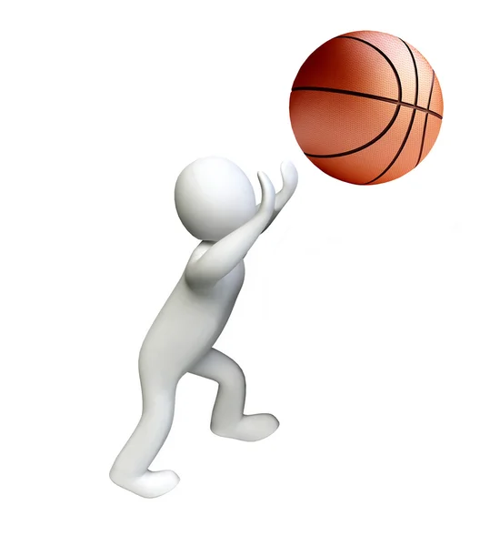 Basketbalový hráč v 3d — Stock fotografie