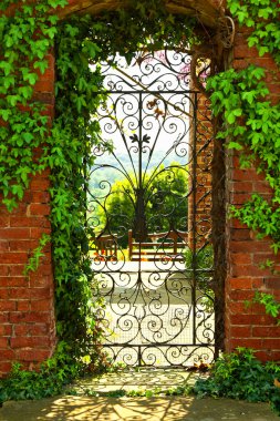 A gate in leafs clipart