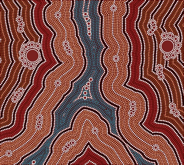 Une illustration basée sur le style aborigène de la peinture de points depicti — Photo