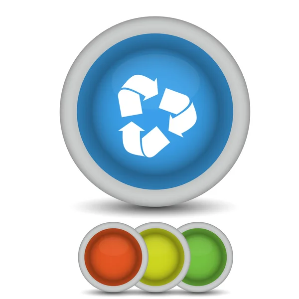 Icono de reciclaje vectorial en blanco. Eps10 — Vector de stock