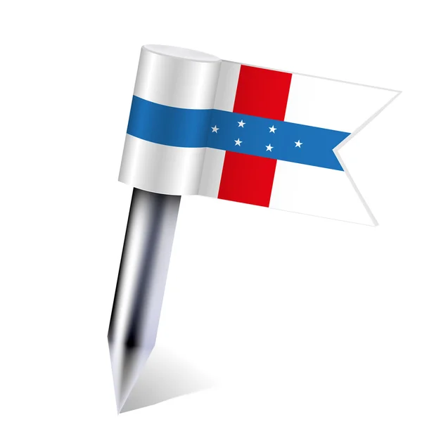 Vetor Bandeira das Antilhas Holandesas isolada sobre branco. Eps10 — Vetor de Stock