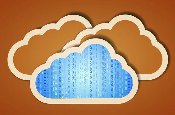 Διάνυσμα δημιουργική υπολογιστών σύννεφο με δυαδικό κώδικα. eps10 εικονογράφηση — Διανυσματικό Αρχείο