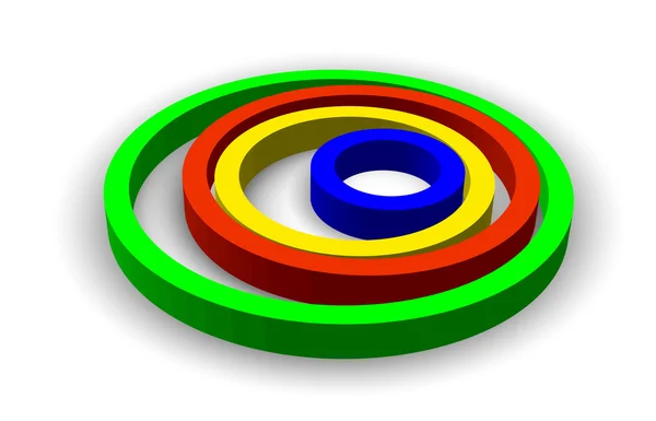 Vektorové barevné kroužky izolovaných na bílém. eps10 — Stockový vektor
