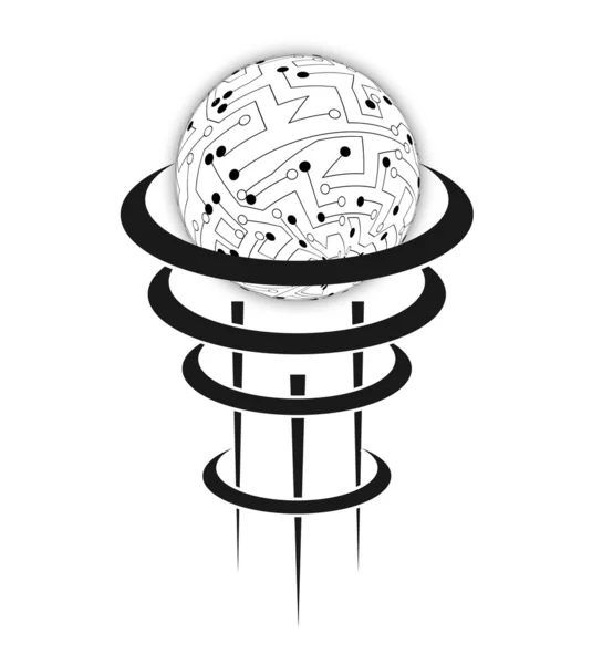 Esfera de placa de circuito vectorial. Ilustración Eps10 — Archivo Imágenes Vectoriales