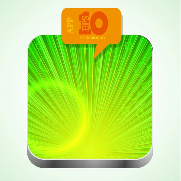 Vector green app icon with orange bubble speech. Eps10 — Stock Vector