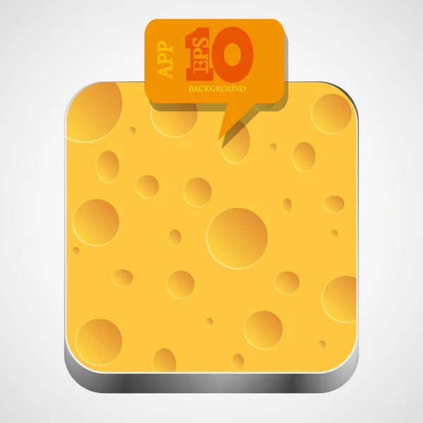 Icono de aplicación de queso vectorial con voz de burbuja naranja. Eps10 — Vector de stock