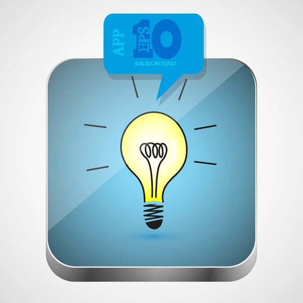 Vector idea app icon with blue bubble speech. Eps10 — Stock Vector