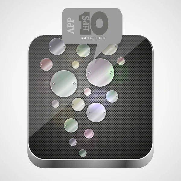Vector metal app icon with gray bubble speech. Eps10 — Stock Vector