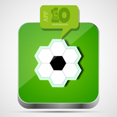 Vector football app icon with green bubble speech. Eps10 clipart