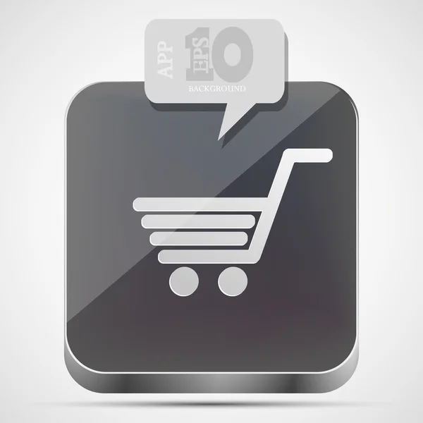 Icono de la aplicación de compras vectorial con voz de burbuja gris. Eps10 — Vector de stock