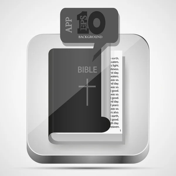 Значок векторного библейского приложения с речью черного пузыря. Eps10 — стоковый вектор