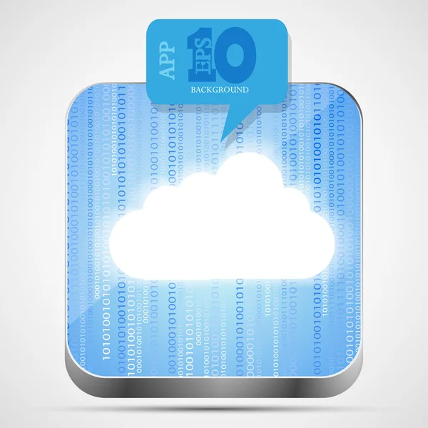 Vector cloud app icon with blue bubble speech. Eps10 — Stock Vector