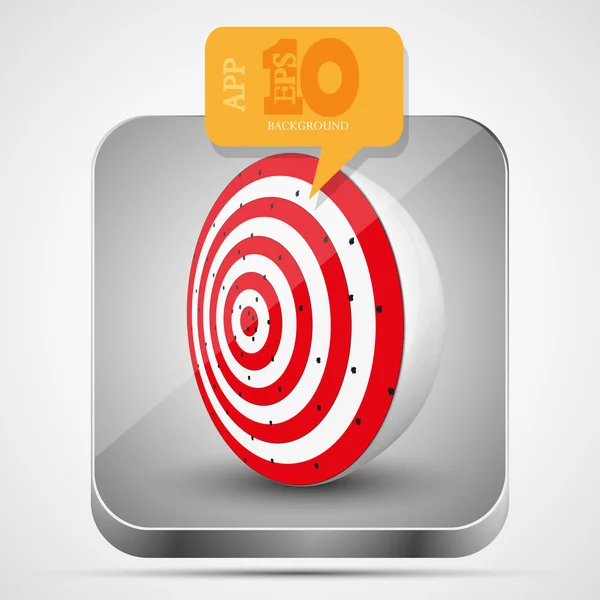 Vector dart app icon with orange bubble speech. Eps10 — Stock Vector