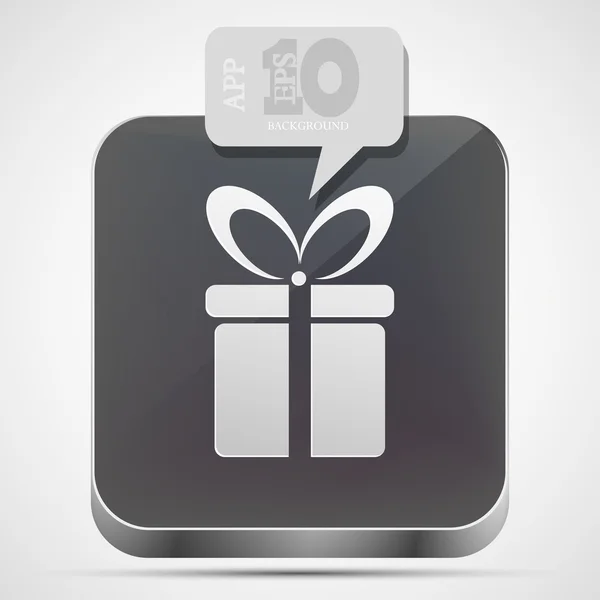 Icona dell'app regalo vettoriale con discorso a bolle grigie. Eps10 — Vettoriale Stock