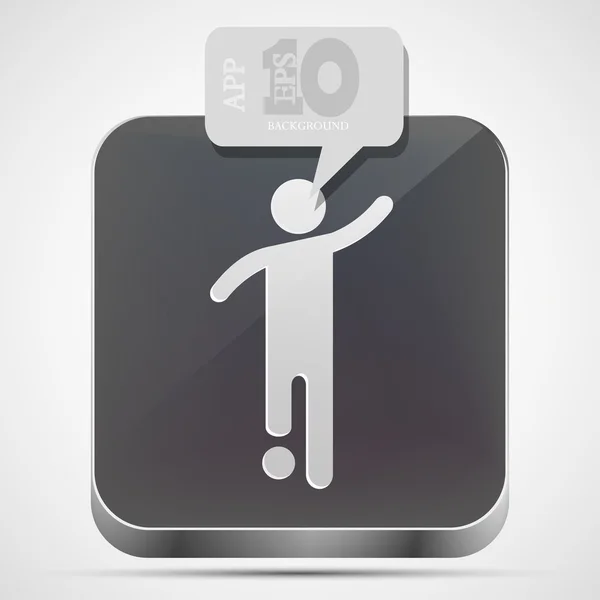 Ícone do aplicativo de futebol vetorial com discurso bolha cinza. Eps10 — Vetor de Stock