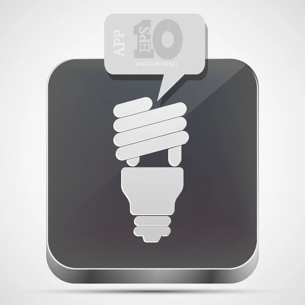 Vector light bulb app icon with gray bubble speech. Eps10 — Stock Vector