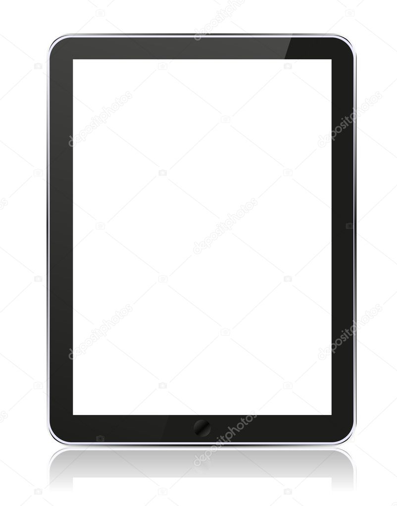 Vector realistic computer tablet isolated on white. Eps10 illustration