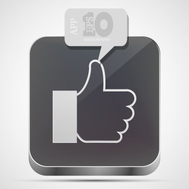 Vector like app icon with gray bubble speech. Eps10 clipart