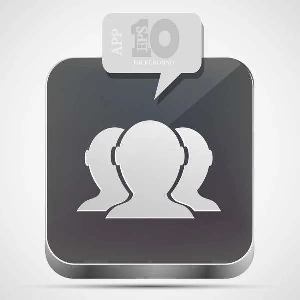 Groupe vectoriel d'amis icône de l'application avec la parole de bulle grise. Eps10 — Image vectorielle
