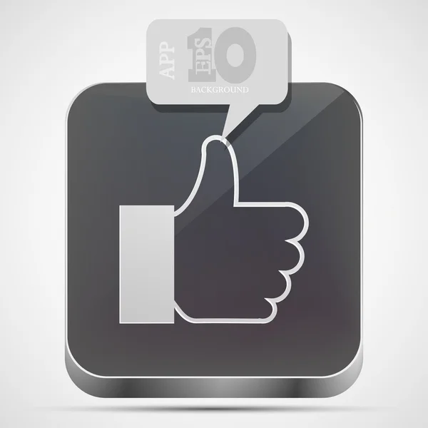 Vetor como ícone de aplicativo com discurso bolha cinza. Eps10 — Vetor de Stock