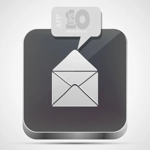 Ícone de aplicativo de e-mail vetorial com discurso bolha cinza. Eps10 — Vetor de Stock