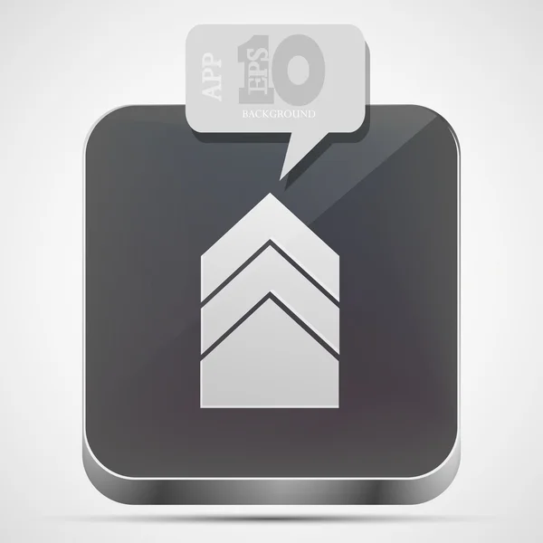 Icona dell'app freccia vettoriale con discorso a bolle grigie. Eps10 — Vettoriale Stock