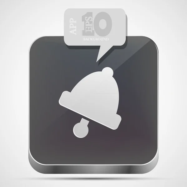 Vector bell app icon with gray bubble speech. Eps10 — Stock Vector