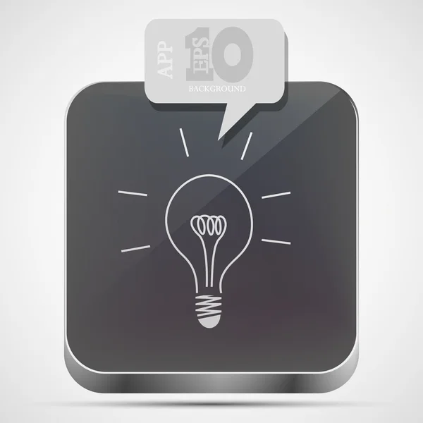 Vector idea app icon with gray bubble speech. Eps10 — Stock Vector