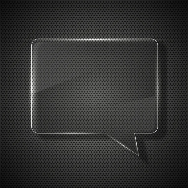 Glass bubble speech on metal background. — Stock Photo, Image