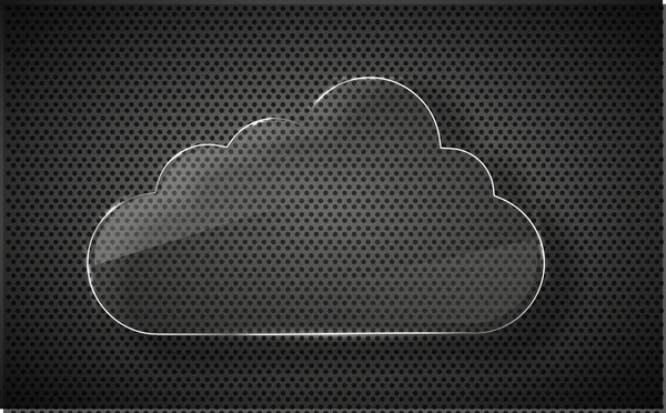 Стекло компьютерного облака на металлическом фоне . — стоковое фото
