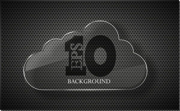 Διάνυσμα γυαλί σύννεφο υπολογιστή σε μεταλλικό φόντο. eps10 — Διανυσματικό Αρχείο