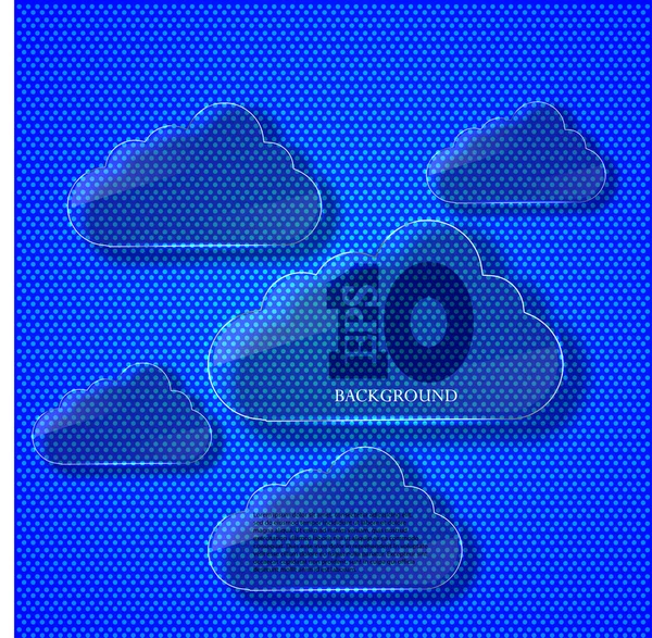 矢量创意玻璃计算机云背景。10 eps — 图库矢量图片