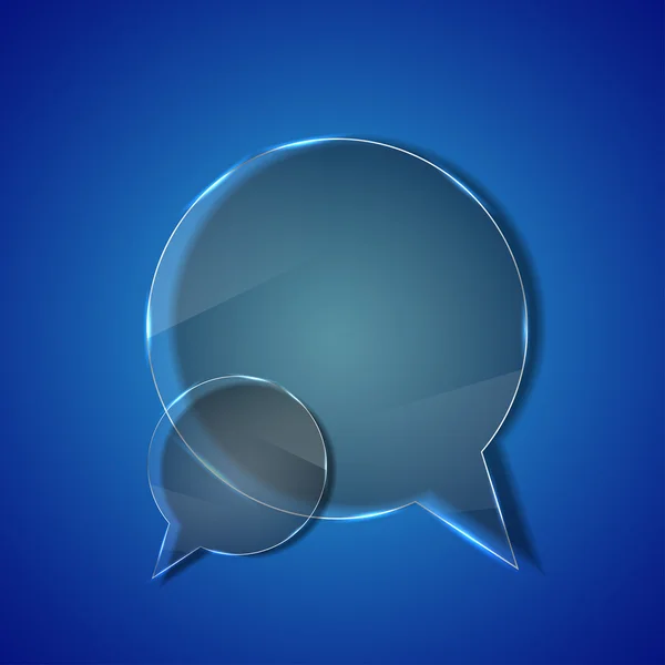 Circle γυαλί φούσκα ομιλία σε μπλε φόντο. — Φωτογραφία Αρχείου