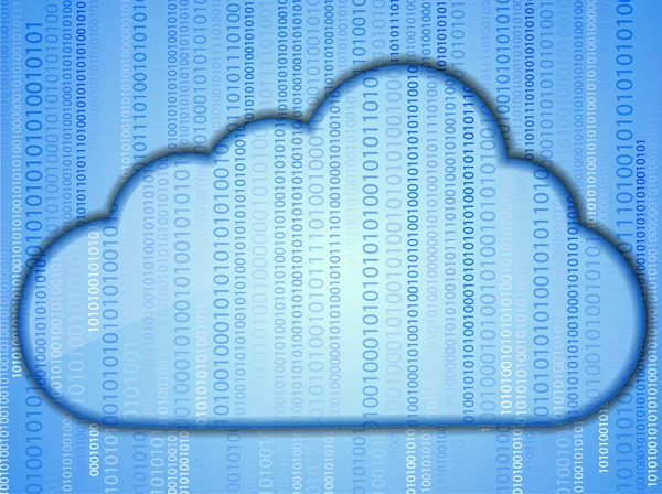 Concept computer wolk met binaire code. ontwerp van zakelijke achtergrond — Stockfoto