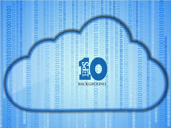 Wektor chmura komputer koncepcja z kodu binarnego. Projekt tło biznesowych. EPS 10 — Wektor stockowy