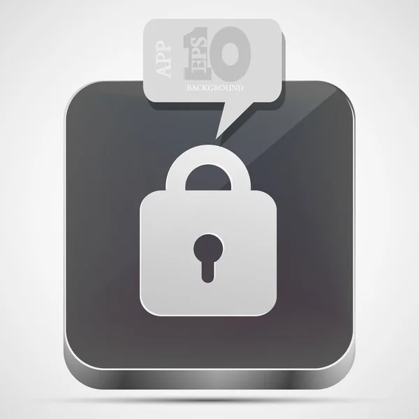 Vektorlås-app-ikon med grå bobletale. Eps10 – stockvektor