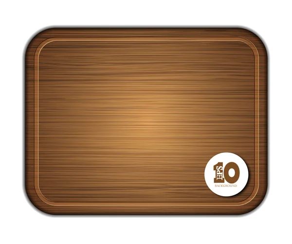 Vector wooden cutting board isolated on white background. Eps 10 — Stock Vector