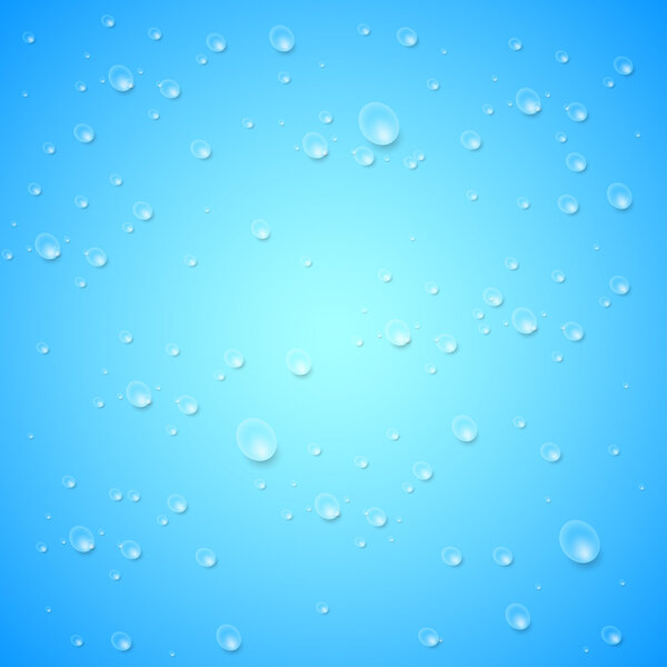 Drops on blue background.