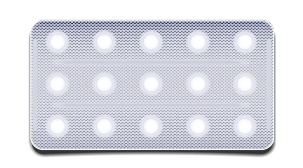 Pillole vettoriali in un pacchetto isolato su bianco. Eps 10 — Vettoriale Stock