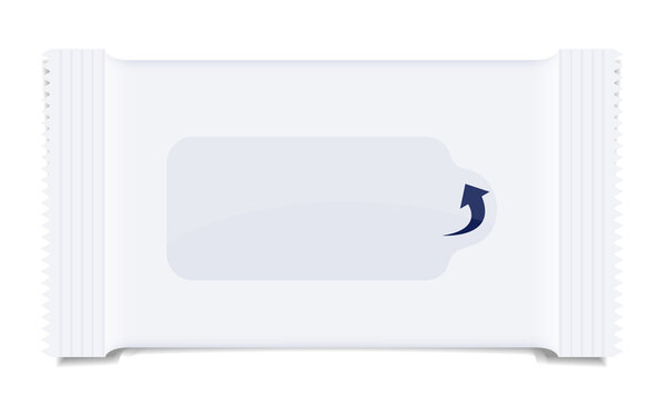 Vector packaging for wet wipes isolated on white. Eps 10