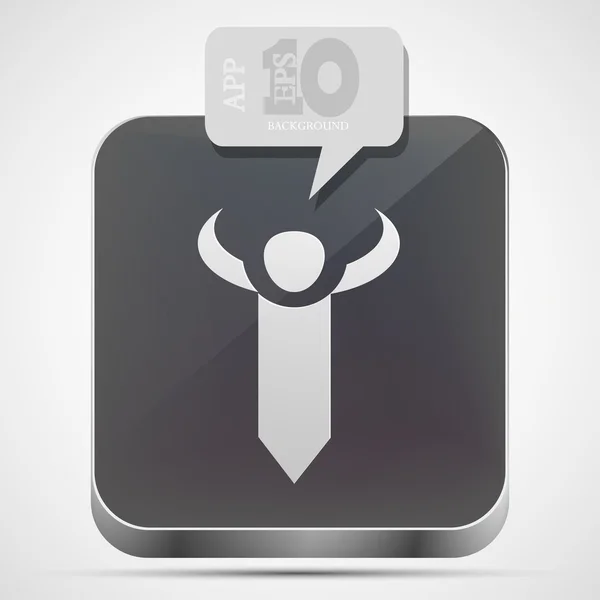 Vector tie app icon with gray bubble speech. Eps10 — Stock Vector