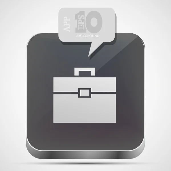 Vector briefcase app icon with gray bubble speech. Eps10 — Stock Vector